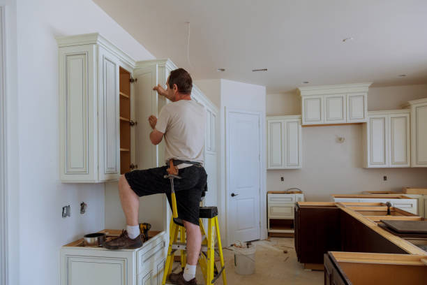 Kitchen island installation in Saint Bonifacius by JMT Kitchen Cabinet